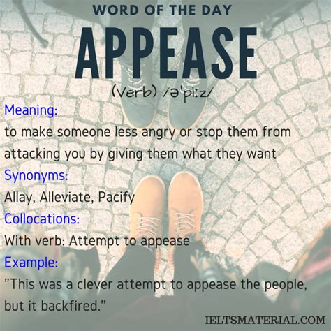 Appease Word Of The Day For Ielts Speaking And Writing