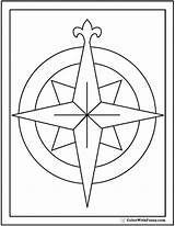 Coloring Rose Compass Star Pages Color Pdf Printables Colorwithfuzzy sketch template
