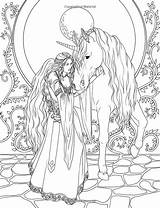 Coloring Pages Magical Creatures Fairy Adult Unicorn Printable Book Enchanted Sheets Adults Forests Colouring Books Kids Color Animal Mythical Fantasy sketch template