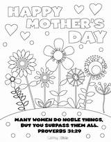 Coloring Mothers Pages Sunday Mother School Cards Religious Print Printable Mom Bible Sheets Color Kids Crafts Church Disney Colouring Thank sketch template