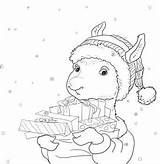 Llama Coloring Pages Printable Pajama Christmas Kids Drama Color Holiday Pajamas Red Print Gifts Coloringhome Cute Frozen Choose Board Getcolorings sketch template
