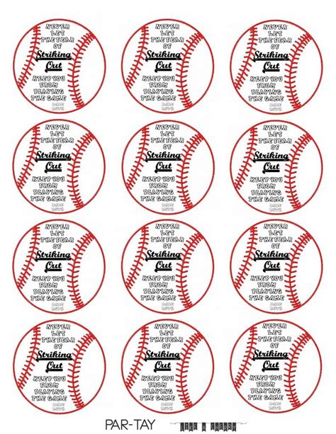 baseball tags  printable party   cherry baseball