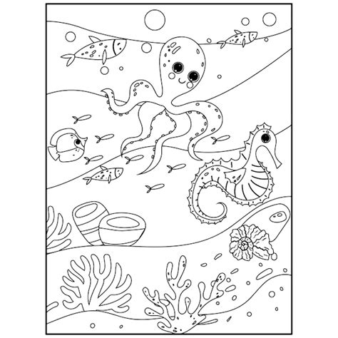 premium vector printable ocean animals coloring pages  kids