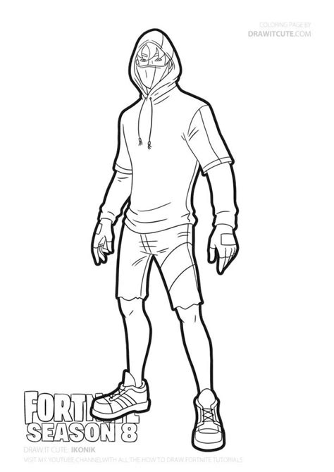 fortnite coloring pages ikonik    mask  hoodie ikonic