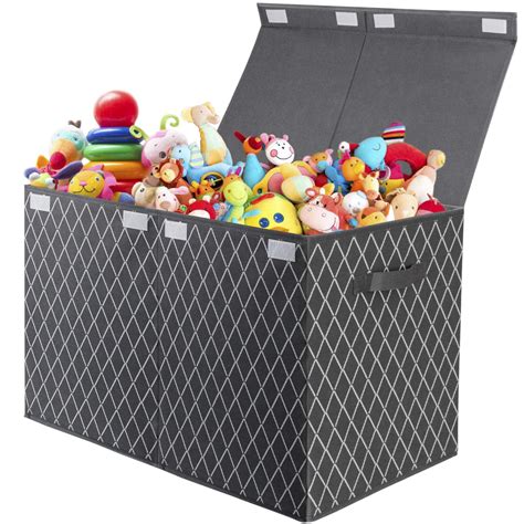 kids toy box chest storage  flip top lid collapsible sturdy toys boxes organizer bins