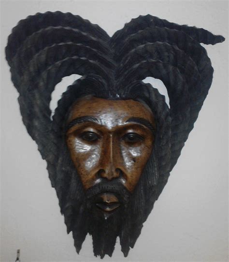crap in the house rasta man wood carving