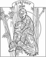 Coloring Sasquatch Bigfoot Printable Pages Etsy Morian Designlooter 37kb Choose Board Drawings sketch template