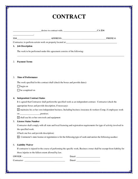 simple contract agreement simple contractor agreement template simple contract format