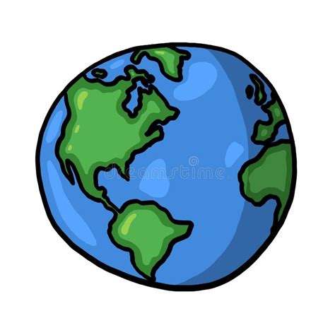 planet earth freehand drawing stock illustration illustration
