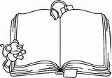 Open Book Coloring Pages Clipart sketch template