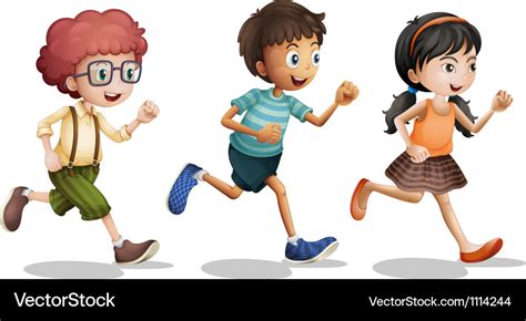 kids running royalty  vector image vectorstock