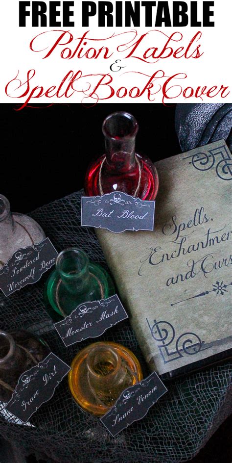 Free Printable Spell Book Cover And Potion Labels