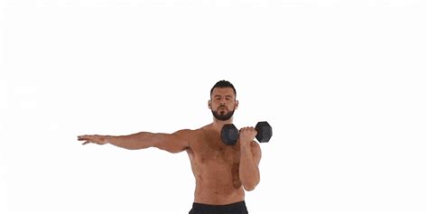 how to perform the single arm dumbbell overhead press men s health