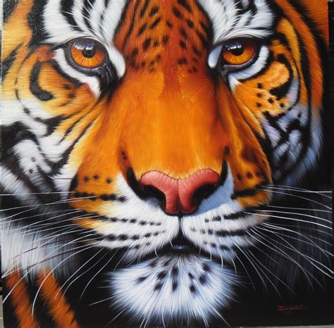 tiger painting oil painting  canvas  cm etsy
