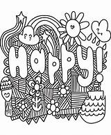 Doodle Coloring Pages Happy Printable Hope Kids sketch template