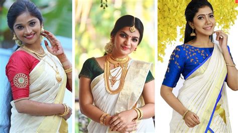stylish kerala saree blouse designs 2020 for women women
