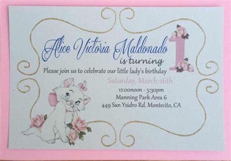 marie the cat birthday invitations cat birthday