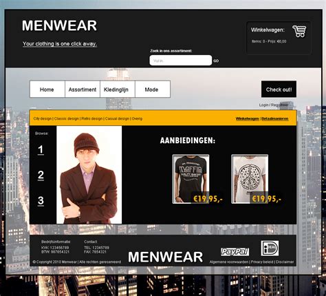 strakke stoere kleding webshop layout