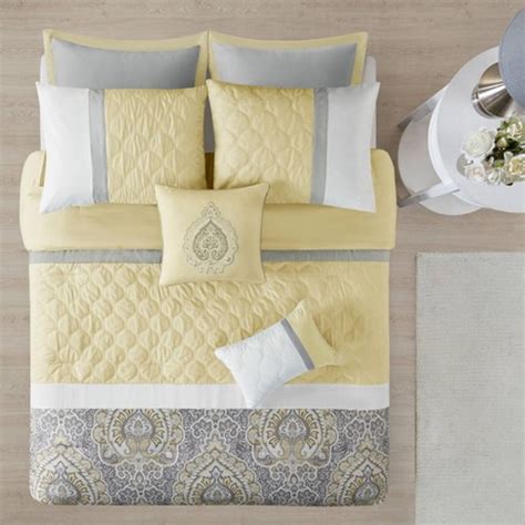 design pc queen stacie comforter set yellow target