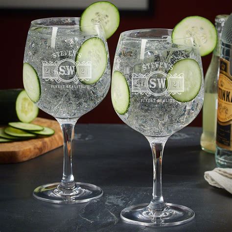 Marquee Personalized Gin And Tonic Glasses Set Of 2 In 2021 Gin And