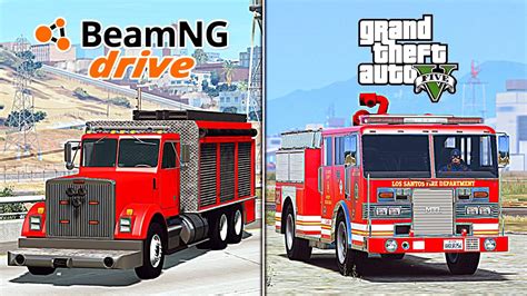 beamng drive fire truck  gta  fire truck    youtube