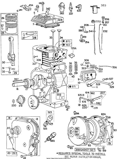 briggs  stratton    parts diagram  cylindergearcasepiston grp