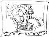 Coloring Lighthouse Pages Qnd Beach Library Clipart Book sketch template