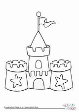 Colouring Sandcastle Castle Sand Coloring Pages Print Beach Printable Template Summer Seaside Colour Preschool Clip Drawing Simple Craft Kids Activity sketch template