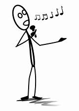 Sing Coloring Singing Clipart Cartoon Stick Figure Drawing Pages Music Singer Transparent Line Edupics Microphone Large sketch template