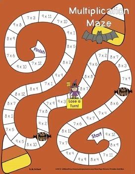 halloween multiplication  page protector printables   tpt