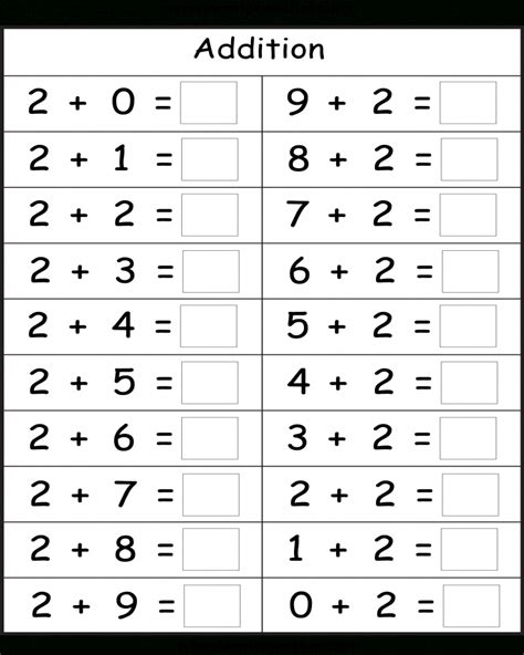 addition facts worksheet math worksheets printable