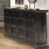 solid wood hand carved sideboard buffet  wrought iron