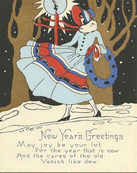 my paisley world happy new year wishes vintage postcards