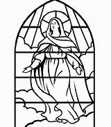 Mary Stained Glass Christmas Bible Coloring Pages Mother Religious Virgin Kids Jesus God Sheets Drawing Colouring Clipart Printable Stain Christian sketch template