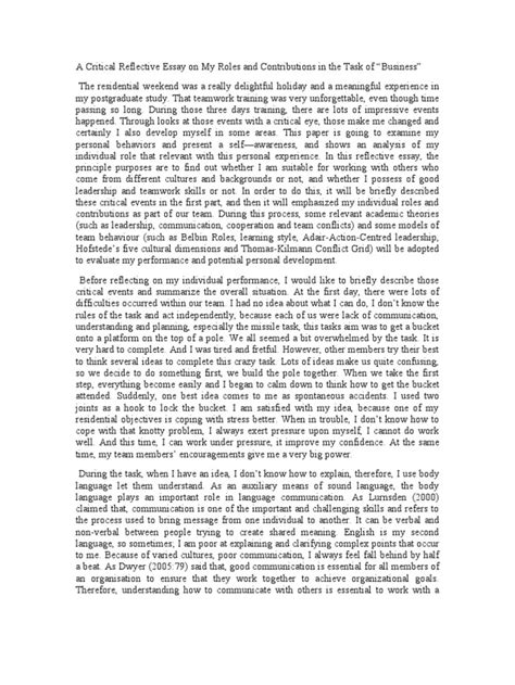 reflective essay  american nurse reflection paper