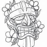 Tiki Tattoo Hawaiian Coloring Mask Pages Warrior Drawing Head Drawings Flash Tattoos Designs Template Party Getdrawings Langdale Victoria Maori Google sketch template