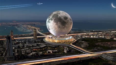 proposed moon resort  dubai lets  experience space travel