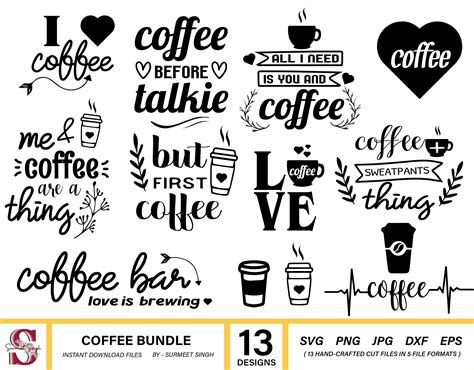 coffee svg bundle coffee svg silhouette cut files  behance