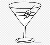 Glass Martini Clipart Coloring Champagne sketch template