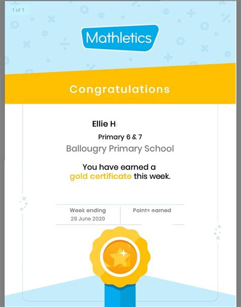 ðŸ †mathletics Gold Certificates ðŸ