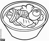 Soup Japanese Udon Coloring Tamago Printable sketch template