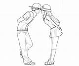 Coloring Couple Anime Pages Couples Cute Kissing Leaf Drawing Color Getdrawings Draw Getcolorings Print Printable Colorings sketch template