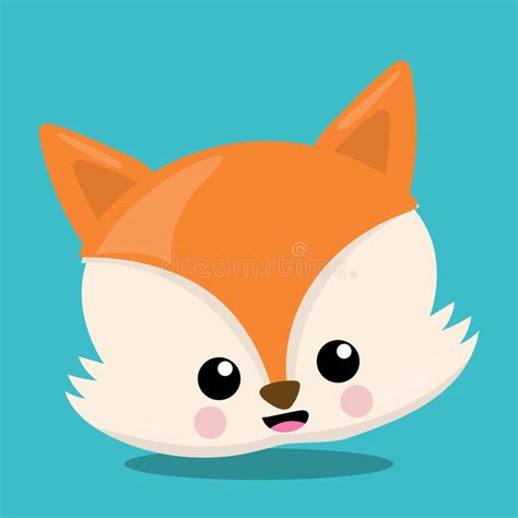 fox pin  tail face  stock vector illustration  face