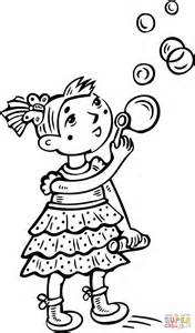 girl blowing bubbles coloring page  printable coloring pages