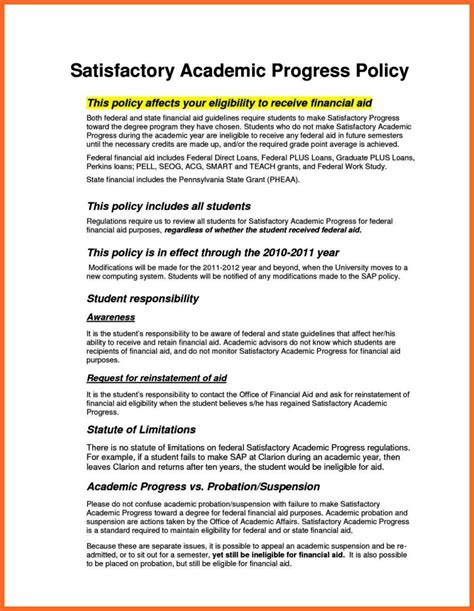 satisfactory academic progress appeal sample letter sampletemplatess