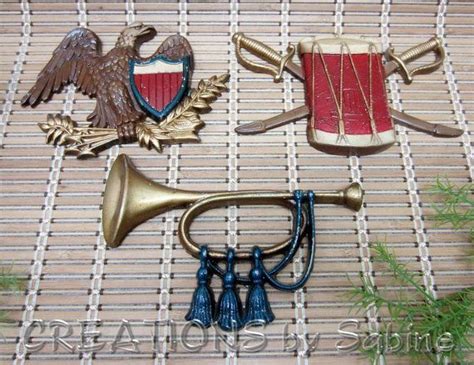 sexton revolutionary war wall hangings set of 3 cast metal