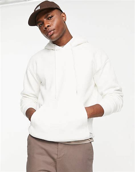 bershka basic hoodie  white asos