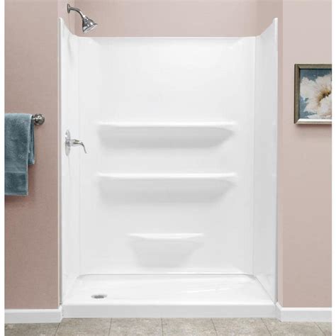 style selections style selections  white acrylic shower base         left