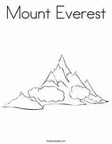 Everest Mountains Himalaya Mountans Twisty Noodle Designlooter sketch template