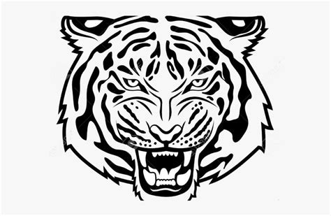 tiger clipart black  white  tiger black  white  vector